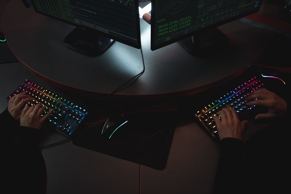 Security team reviewing alerts and access policies on a computer dashboard