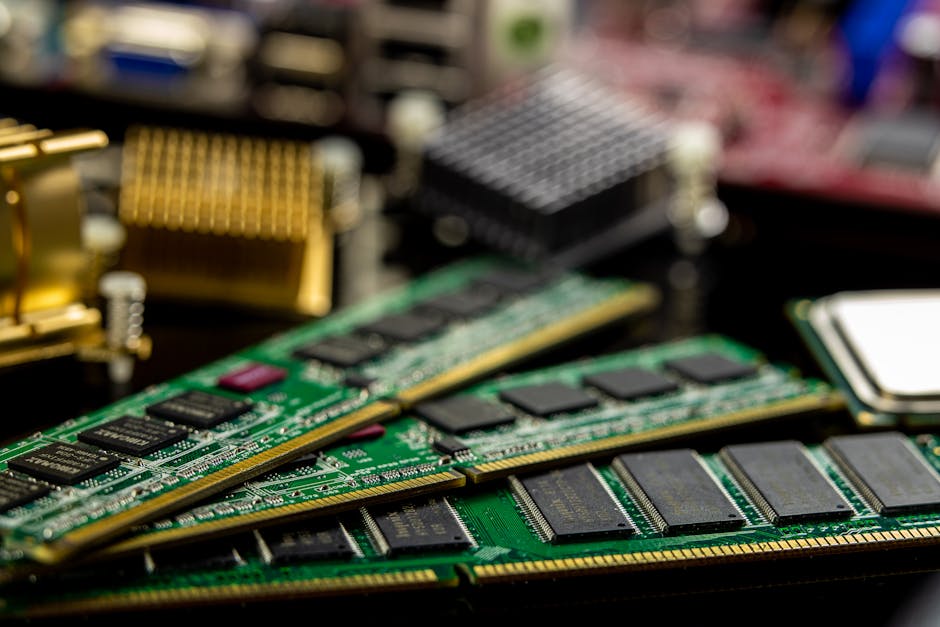 Close-up of workstation components and memory modules emphasizing VRAM fitting