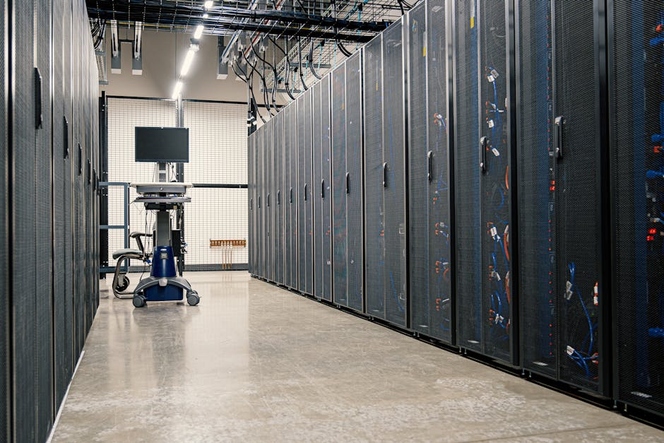 NAS server in a secure room with cables, representing NAS cybersecurity best practices