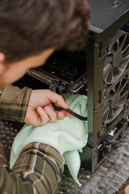 Person cleaning dust from laptop vents with a soft brush for improved airflow